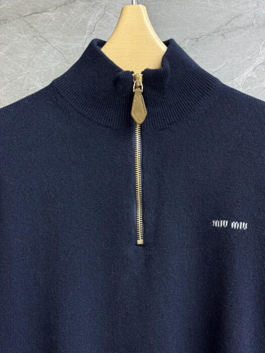 미우미우 캐시미어 및 가죽 지퍼 스웨터 레플리카 미러급 SA급 S급 고퀄리티 하이엔드 최상급 의류 [여성] 6