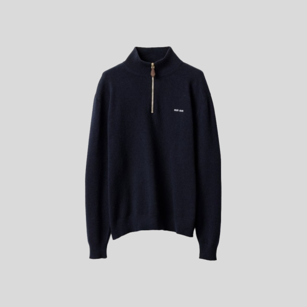 미우미우 캐시미어 및 가죽 지퍼 스웨터 레플리카 미러급 SA급 S급 고퀄리티 하이엔드 최상급 의류 [여성]