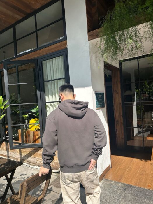 생로랑 모노그램 자수 단색 후드티 다크 그레이 레플리카 미러급 SA급 S급 고퀄리티 하이엔드 최상급 의류 [남성여성공용] 2