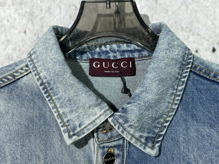 구찌 워싱 배색 이음 데님 셔츠 자켓 레플리카 미러급 SA급 S급 고퀄리티 하이엔드 최상급 의류 [남성] 16