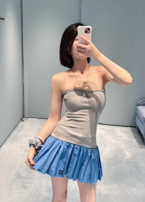 미우 미우 포플린 앤 저지 미니스커트 레플리카 미러급 SA급 S급 고퀄리티 하이엔드 최상급 의류 [여성] 3