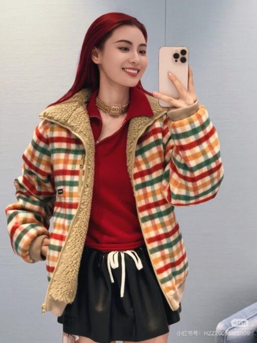 미우미우 플리스 안감 체크 블루종 자켓 레플리카 미러급 SA급 S급 고퀄리티 하이엔드 최상급 의류 [여성] 14