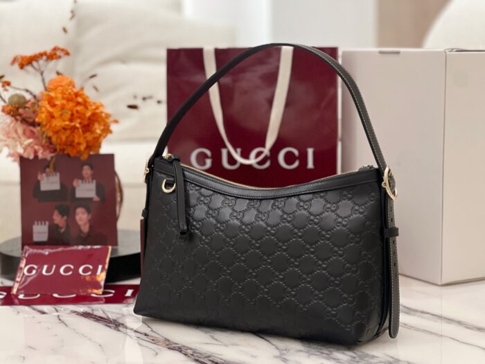 구찌 GG 엠블럼 미디엄 숄더백 블랙 레더 847449 레플리카 미러급 SA급 S급 고퀄리티 최상급 하이엔드 가방 [여성] 4