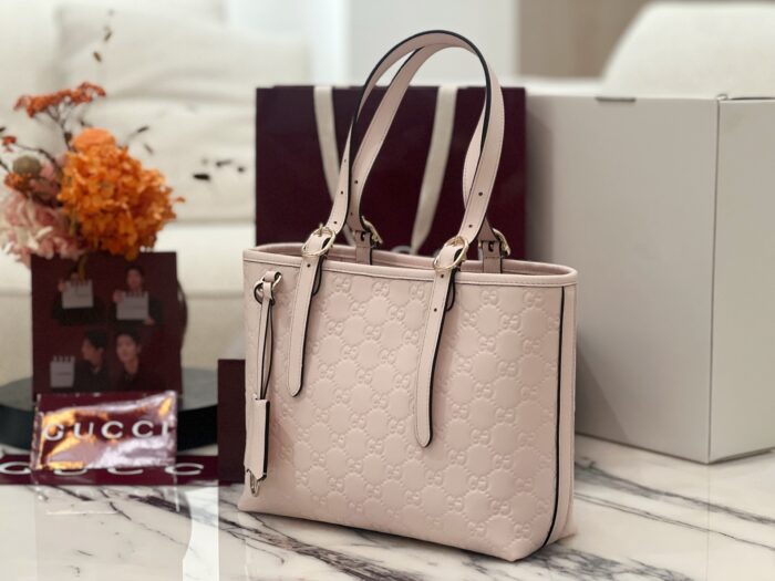 구찌 GG 엠블럼 미디엄 토트백 연핑크 847456 레플리카 미러급 SA급 S급 고퀄리티 최상급 하이엔드 가방 [여성] 4
