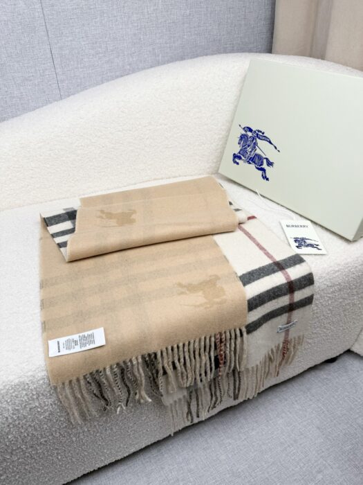 버버리 승마 자수 양면 체크 스카프 베이지 레플리카 미러급 SA급 S급 고퀄리티 최상급 하이엔드 머플러 목도리 [남성여성공용] 8