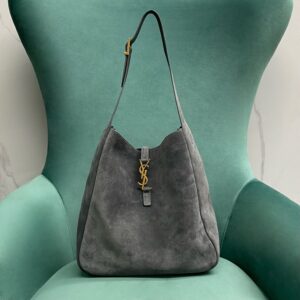 생로랑 스웨이드 소재의 LE 5 A 7 소프트 라지백 753837 그레이 레플리카 미러급 SA급 S급 고퀄리티 최상급 하이엔드 숄더백 가방 [여성]