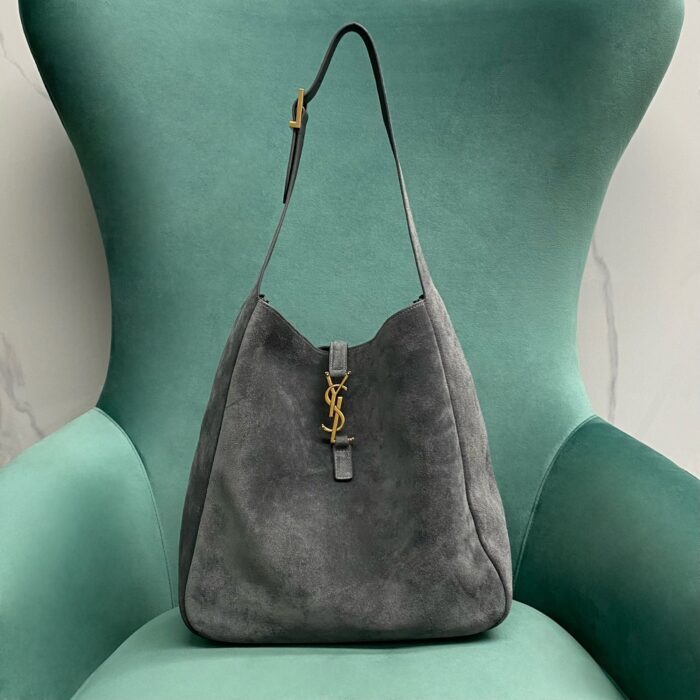생로랑 스웨이드 소재의 LE 5 A 7 소프트 라지백 753837 그레이 레플리카 미러급 SA급 S급 고퀄리티 최상급 하이엔드 숄더백 가방 [여성]