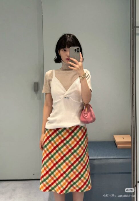 미우미우 대각선 체크 스커트 레플리카 미러급 SA급 S급 고퀄리티 하이엔드 최상급 의류 [여성] 11