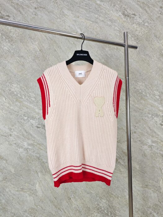 아미 점보 로고 배색 자카드 민소매 핑크 레플리카 미러급 SA급 S급 고퀄리티 하이엔드 최상급 의류 [남성여성공용] 3