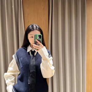 아미 점보 로고 배색 자카드 민소매 네이비 레플리카 미러급 SA급 S급 고퀄리티 하이엔드 최상급 의류 [남성여성공용]