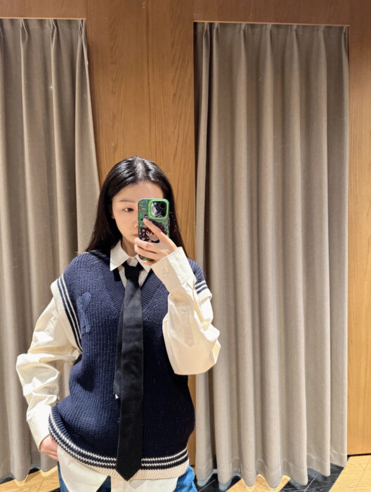 아미 점보 로고 배색 자카드 민소매 네이비 레플리카 미러급 SA급 S급 고퀄리티 하이엔드 최상급 의류 [남성여성공용]