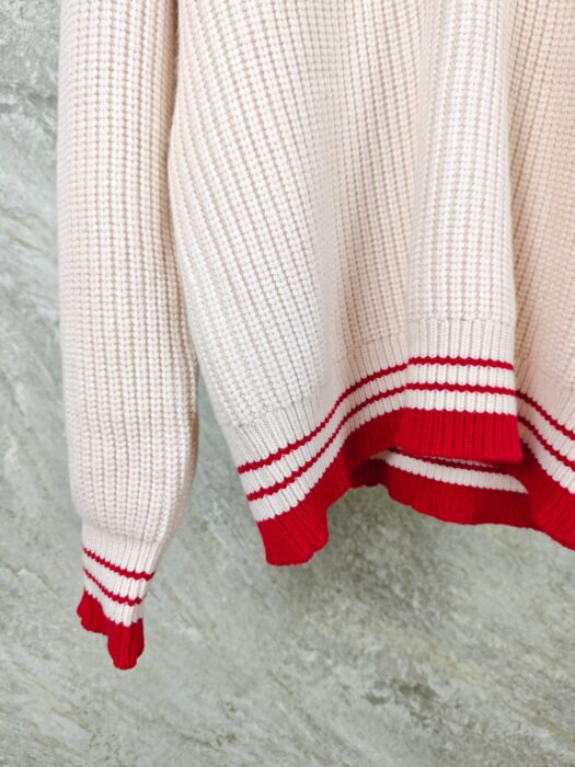 아미 점보 로고 배색 자카드 V넥 니트 핑크 레플리카 미러급 SA급 S급 고퀄리티 하이엔드 최상급 의류 [남성여성공용] 4