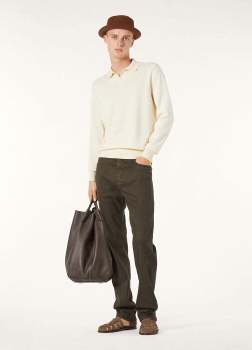 로로피아나 베이직 단색 양털 긴팔 카라티 긴팔티 폴로티 아이보리 레플리카 미러급 SA급 S급 고퀄리티 하이엔드 최상급 의류 [남성]