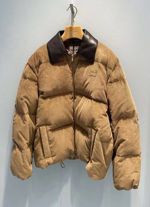 미우미우 코듀로이 및 나파 가죽 다운 자켓 레플리카 미러급 SA급 S급 고퀄리티 하이엔드 최상급 의류 [여성] 11