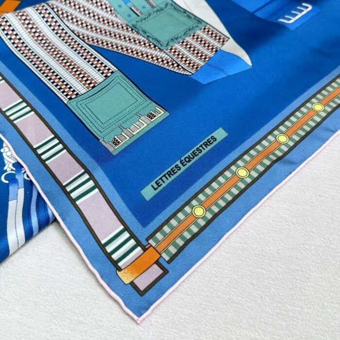 에르메스 24 스퀘어 스카프 블루 레플리카 미러급 SA급 S급 고퀄리티 최상급 하이엔드 머플러 목도리 [여성] 7