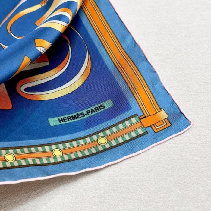 에르메스 24 스퀘어 스카프 블루 레플리카 미러급 SA급 S급 고퀄리티 최상급 하이엔드 머플러 목도리 [여성] 8