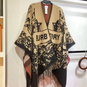 버버리 승마 자카드 체크 양면 케이프 브라운 캐시미어 레플리카 미러급 SA급 S급 고퀄리티 최상급 하이엔드 [여성]