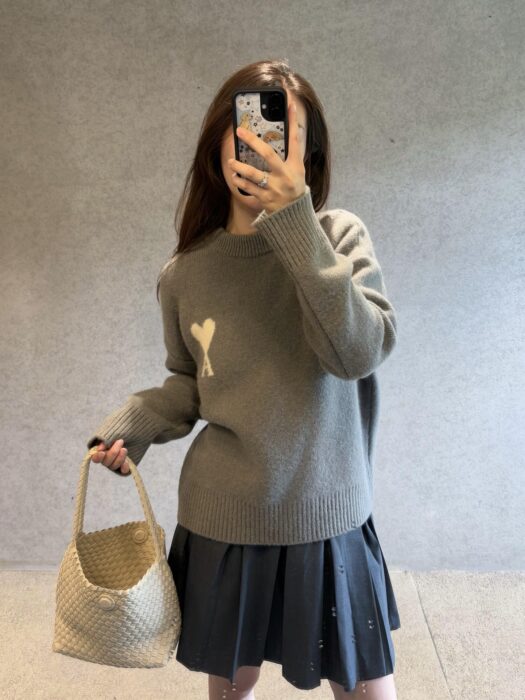 아미 베이직 흰색 하트A 자카드 니트 그레이 레플리카 미러급 SA급 S급 고퀄리티 하이엔드 최상급 의류 [남성여성공용] 2