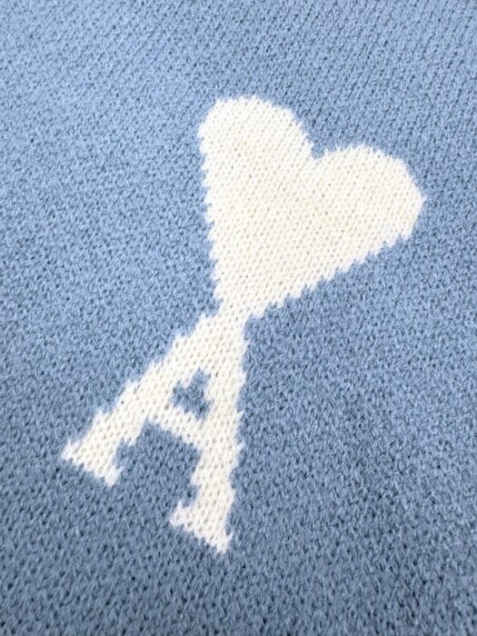 아미 베이직 흰색 하트A 자카드 니트 스카이 블루 레플리카 미러급 SA급 S급 고퀄리티 하이엔드 최상급 의류 [남성여성공용] 10