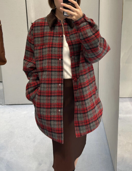 미우미우 체크 코튼 자켓 와인 레플리카 미러급 SA급 S급 고퀄리티 하이엔드 최상급 의류 [남성여성공용] 2