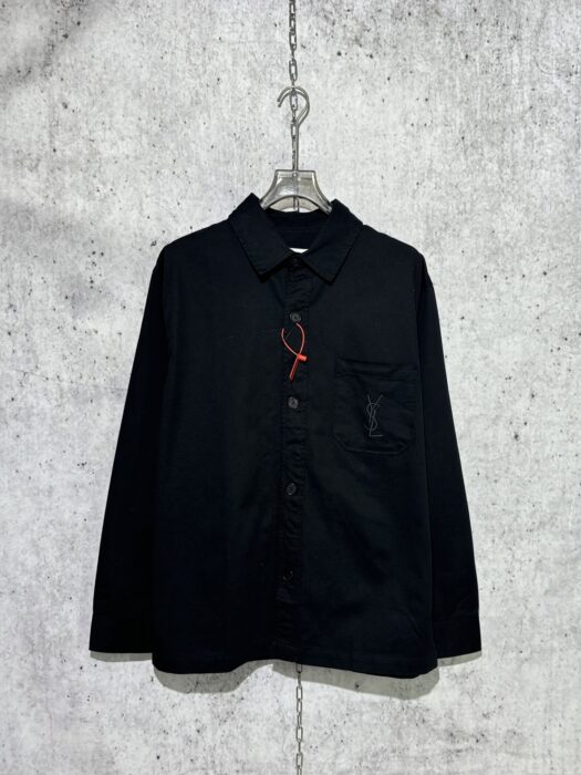 생로랑 포켓 로고 자수 단색 긴팔 셔츠 블랙 레플리카 미러급 SA급 S급 고퀄리티 하이엔드 최상급 의류 [남성여성공용] 3
