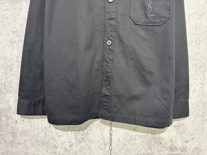 생로랑 포켓 로고 자수 단색 긴팔 셔츠 블랙 레플리카 미러급 SA급 S급 고퀄리티 하이엔드 최상급 의류 [남성여성공용] 7