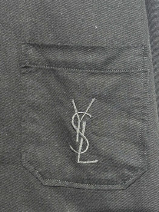 생로랑 포켓 로고 자수 단색 긴팔 셔츠 블랙 레플리카 미러급 SA급 S급 고퀄리티 하이엔드 최상급 의류 [남성여성공용] 12