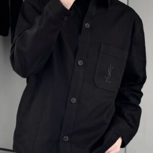 생로랑 포켓 로고 자수 단색 긴팔 셔츠 블랙 레플리카 미러급 SA급 S급 고퀄리티 하이엔드 최상급 의류 [남성여성공용]