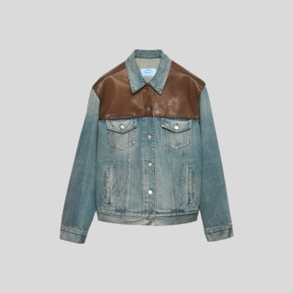 프라다 데님 및 가죽 블루종 자켓 레플리카 미러급 SA급 S급 고퀄리티 하이엔드 최상급 의류 [여성]