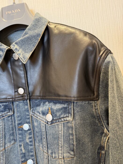 프라다 데님 및 가죽 블루종 자켓 레플리카 미러급 SA급 S급 고퀄리티 하이엔드 최상급 의류 [여성] 6
