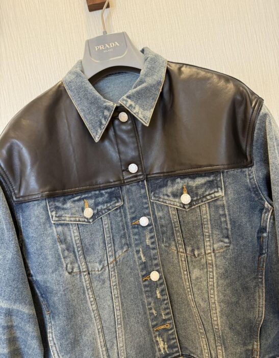 프라다 데님 및 가죽 블루종 자켓 레플리카 미러급 SA급 S급 고퀄리티 하이엔드 최상급 의류 [여성] 5