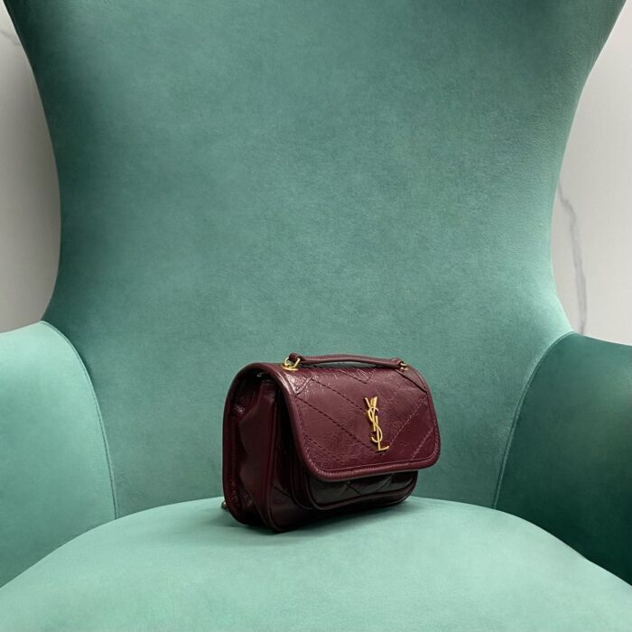 생로랑 빈티지 가죽 소재 NIKI BABY 633160 와인 금장 레플리카 미러급 SA급 S급 고퀄리티 최상급 하이엔드 크로스백 가방 [여성] 4