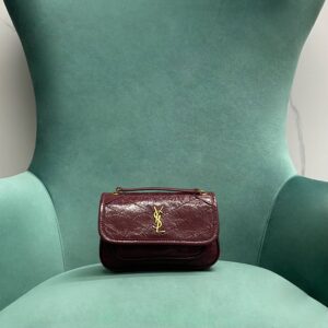 생로랑 빈티지 가죽 소재 NIKI BABY 633160 와인 금장 레플리카 미러급 SA급 S급 고퀄리티 최상급 하이엔드 크로스백 가방 [여성]