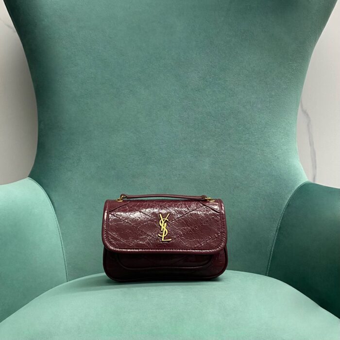 생로랑 빈티지 가죽 소재 NIKI BABY 633160 와인 금장 레플리카 미러급 SA급 S급 고퀄리티 최상급 하이엔드 크로스백 가방 [여성]