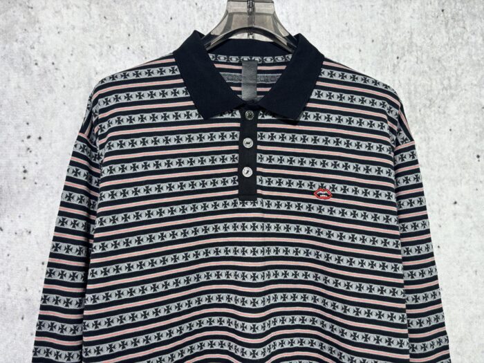 크롬하츠 로고 스트라이프 카라티 긴팔티 폴로티 레플리카 미러급 SA급 S급 고퀄리티 하이엔드 최상급 의류 [남성여성공용] 7