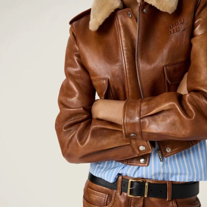 미우미우 나파 가죽 자켓, 스커트 레플리카 미러급 SA급 S급 고퀄리티 하이엔드 최상급 의류 [여성] 32