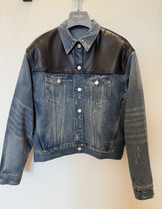 프라다 데님 및 가죽 블루종 자켓 레플리카 미러급 SA급 S급 고퀄리티 하이엔드 최상급 의류 [여성] 4