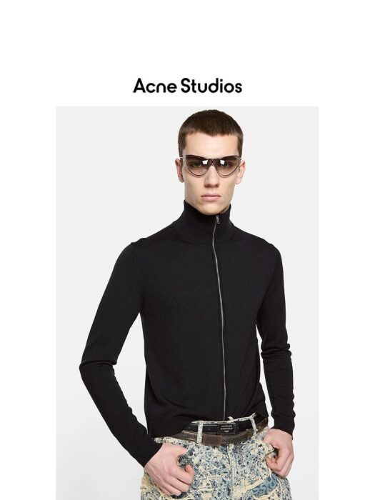 아크네스튜디오 ACNE Studios 뒷면 나비매듭 자수 지퍼 가디건 블랙 레플리카 미러급 SA급 S급 고퀄리티 하이엔드 최상급 의류 [남성]