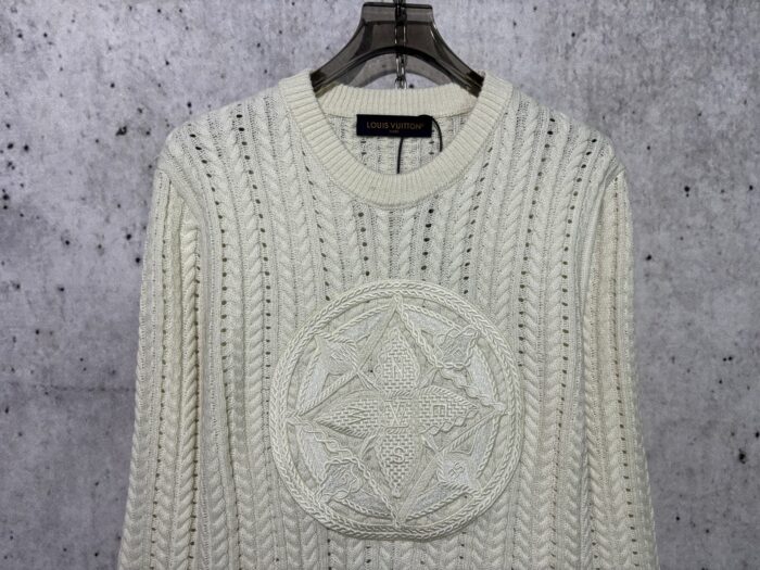 루이비통 점보 플라워 로고 자카드 니트 아이보리 레플리카 미러급 SA급 S급 고퀄리티 하이엔드 최상급 의류 [남성여성공용] 5