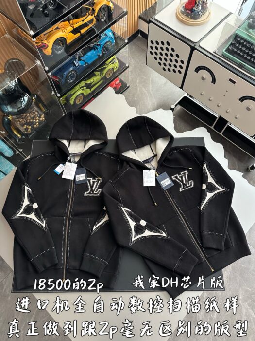 루이비통 LV 소매 프라워 니트 후드집업 블랙 레플리카 미러급 SA급 S급 고퀄리티 하이엔드 최상급 의류 [남성여성공용] 5