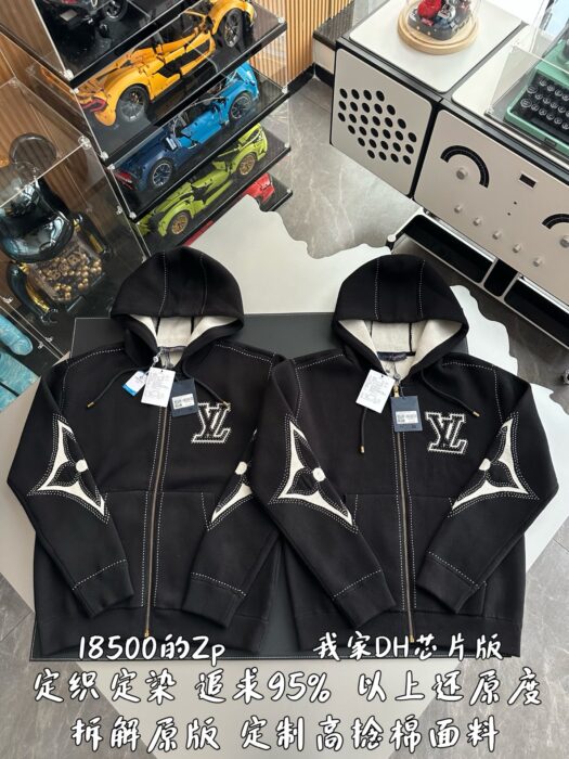 루이비통 LV 소매 프라워 니트 후드집업 블랙 레플리카 미러급 SA급 S급 고퀄리티 하이엔드 최상급 의류 [남성여성공용] 3