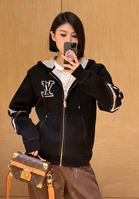 루이비통 LV 소매 프라워 니트 후드집업 블랙 레플리카 미러급 SA급 S급 고퀄리티 하이엔드 최상급 의류 [남성여성공용] 2
