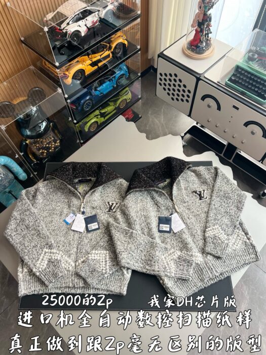 루이비통 니고 LV 지퍼 니티드 블루종 자켓 그레이 레플리카 미러급 SA급 S급 고퀄리티 하이엔드 최상급 의류 [남성여성공용] 5