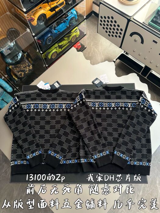 루이비통 LV 빈티지 프라워 자카드 니트 블랙 레플리카 미러급 SA급 S급 고퀄리티 하이엔드 최상급 의류 [남성여성공용] 4