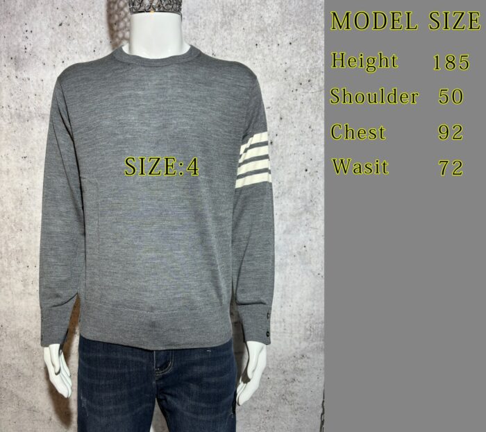 톰브라운 다크 그레이 파인 메리노 울 4-바 크루넥 풀오버 레플리카 미러급 SA급 S급 고퀄리티 하이엔드 최상급 의류 [남성여성공용] 3