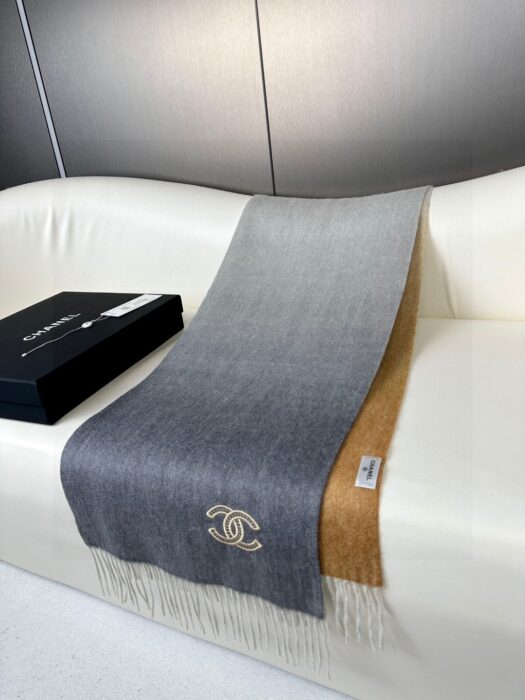 샤넬 CC로고 자수 캐시미어 양색 스카프 그레이 레플리카 미러급 SA급 S급 고퀄리티 최상급 하이엔드 머플러 목도리 [남성여성공용] 5