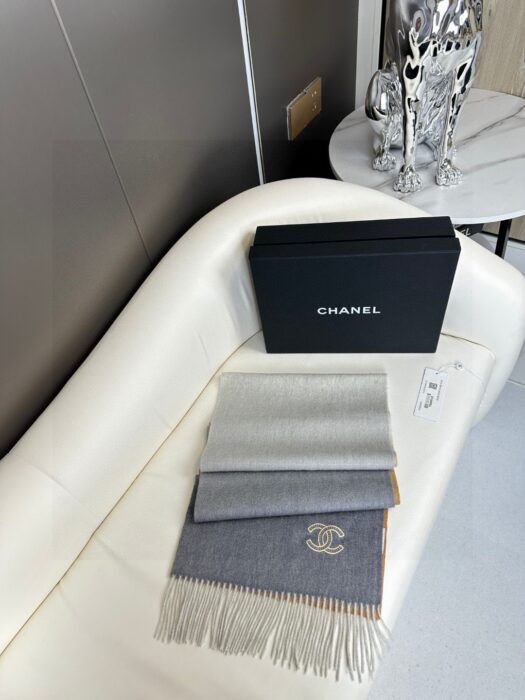 샤넬 CC로고 자수 캐시미어 양색 스카프 그레이 레플리카 미러급 SA급 S급 고퀄리티 최상급 하이엔드 머플러 목도리 [남성여성공용] 6