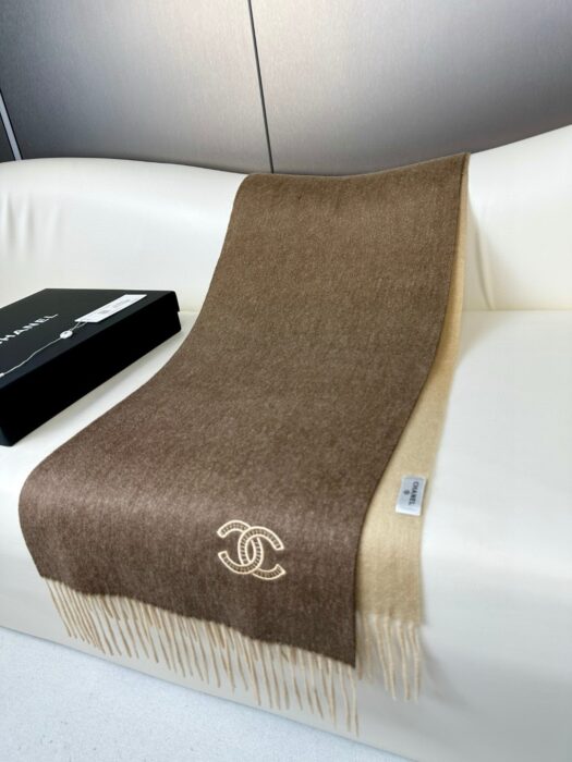 샤넬 CC로고 자수 캐시미어 양색 스카프 브라운 레플리카 미러급 SA급 S급 고퀄리티 최상급 하이엔드 머플러 목도리 [남성여성공용] 5