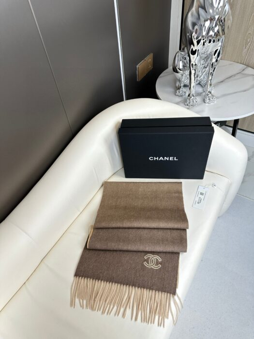 샤넬 CC로고 자수 캐시미어 양색 스카프 브라운 레플리카 미러급 SA급 S급 고퀄리티 최상급 하이엔드 머플러 목도리 [남성여성공용] 6