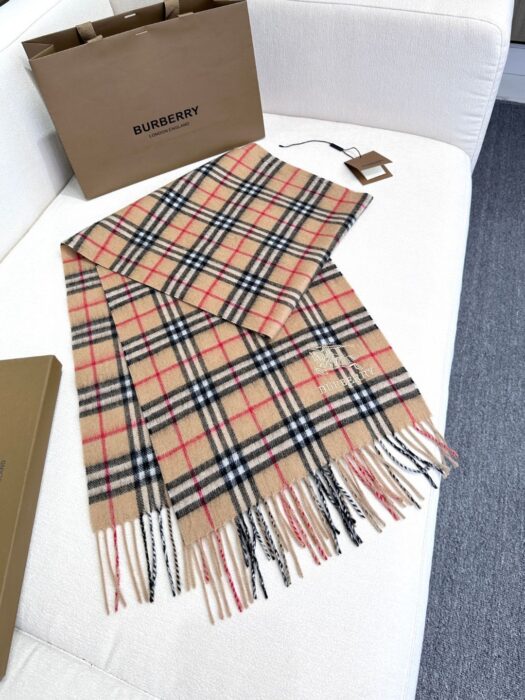 버버리 승마 자수 캐시미어 체크 스카프 카키 레플리카 미러급 SA급 S급 고퀄리티 최상급 하이엔드 머플러 목도리 [남성여성공용] 6